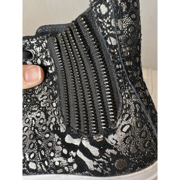 Converse Chuck Taylor All Star Black Metallic Leather Platform Chelsea Hi Top 8 - Picture 7 of 10